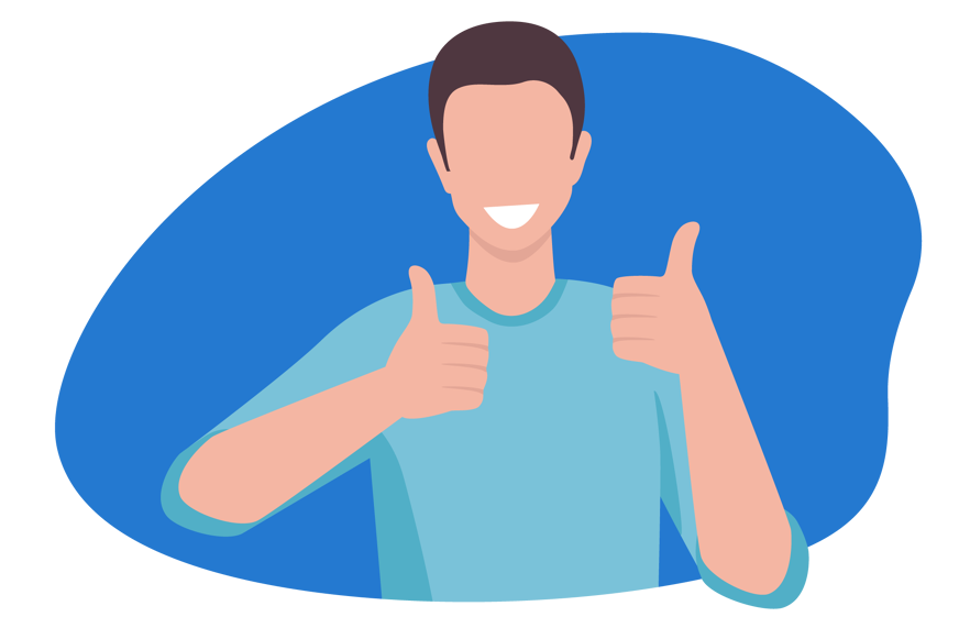Man with thumbs up